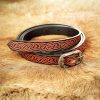 Medieval Leather Belt with Embossed Celtic Knotwork Design