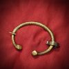 Intricate Penannular Antique Brass Brooch Functional Clothing Accessory