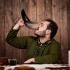 Viking Drinking Horn with Natural Texture Handcrafted Genuine Ox Horn