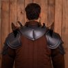 Fantasy Black Pauldrons with Blade Breakers