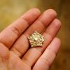 Tudor Rose Pure Brass Belt Mounts Set of 5