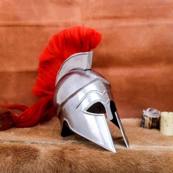 Greek hoplite Corinthian Steel Helmet with Rich Battle Crest - Image 17