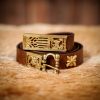 Medieval Leather Belt with Pure Brass Buckle and Chape