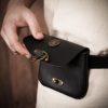 Medieval Quester's Leather Belt Pouch with Antiqued Brass Closure
