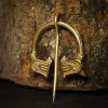 Viking Penannular Brooch Pure Solid Brass Functional Cloak Clasp