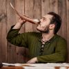 Drinking Horn with Brilliant Patterns Handcrafted Genuine Ox Horn
