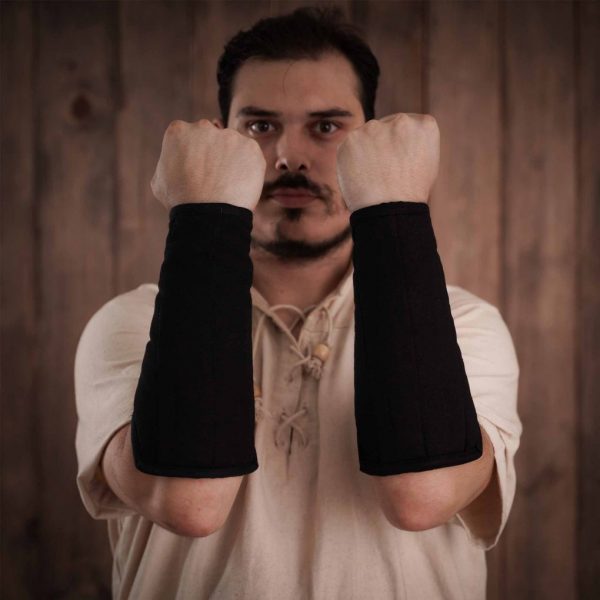 Medieval Padded Bracers with Leather Cord Closure