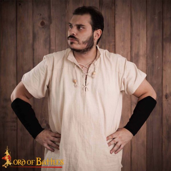 Medieval Padded Bracers with Leather Cord Closure