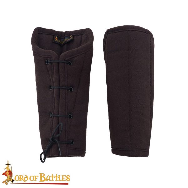 Medieval Padded Bracers with Leather Cord Closure