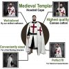 Medieval Templar Hooded Cape Handcrafted Canvas Cotton Knightly Clothing