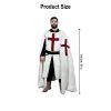 Medieval Templar Hooded Cape Handcrafted Canvas Cotton Knightly Clothing