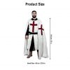 Medieval Templar Hooded Cape Handcrafted Canvas Cotton Knightly Clothing