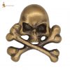 Antiqued Brass Skull Leather Mount for Cosplay or LARP Functional Accessory