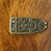 Ornate Celtic Antiqued Brass Viking Belt End Chape Functional Belt Accessory