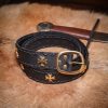 Medieval Crusader Genuine Leather Belt Pure Brass Cross Belt Mount