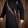 Medieval Genuine Leather Belt with Sword Hanger