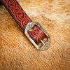 Medieval Leather Belt with Embossed Celtic Knotwork Design