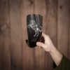Engraved Stallion Drinking Horn Handcrafted Genuine Ox Horn