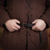 Medieval Genuine Leather Belt Viking Knot Work on Antiqued Brass Fittings