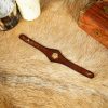 Handcrafted Leather Wrist Band with Tudor Rose Adornment
