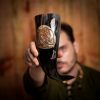 Drinking Horn with Engraved Celtic Knotwork Handcrafted Genuine Ox Horn