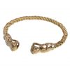 Viking Fenrir Wolf Torc Pure Solid Brass Neck Ring