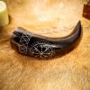 The Vegvisir Drinking Horn Engraved and Handcrafted from Genuine Ox Horn