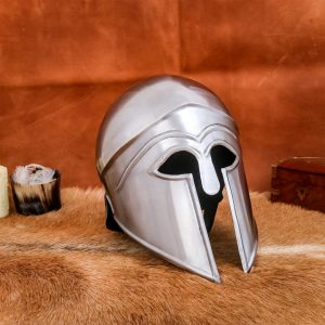 Greek hoplite Corinthian Steel Helmet with Leather Liner
