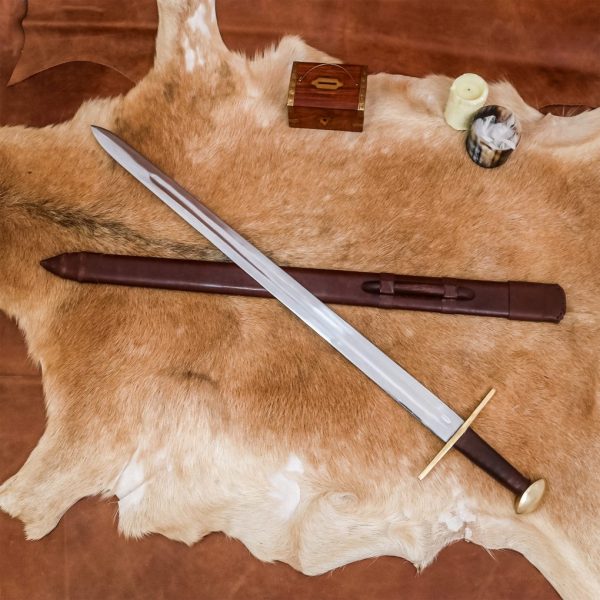 Medieval Type XI Oakeshott Typology Sword with Leather Scabbard
