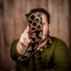 Medieval Viking Drinking Horn with Burnt Design Handcrafted Genuine Ox Horn