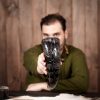 Drinking Horn with Engraved Vine Design Handcrafted from Genuine Ox Horn
