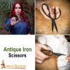 Antique Iron Hand Forged Scissors Fully Functional Medieval Accessory