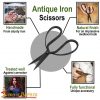 Antique Iron Hand Forged Scissors Fully Functional Medieval Accessory