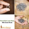 Mild Steel Loose Rings, Round Rings with Dome Rivets, 9 mm 18 gauge, Craft and Repair Chainmail Armour