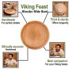Viking Feast Wooden Wide Bowl Hand Crafted Useful Hardwood Cutlery