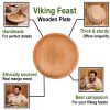 Viking Feast Wooden Wide Bowl Hand Crafted Useful Hardwood Cutlery