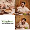 Viking Feast Wooden Wide Bowl Hand Crafted Useful Hardwood Cutlery