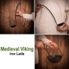 Medieval Viking Hand Forged Iron Ladle Functional Camp Gear