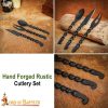 Hand Forged Medieval Cutlery Set Spoon, Fork and knife