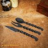 Hand Forged Medieval Cutlery Set Spoon, Fork and knife