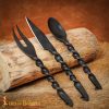 Hand Forged Medieval Cutlery Set Spoon, Fork and knife