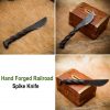 Hand Forged Railroad Spike Knife with Twisted Handle