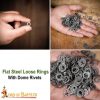 Mild Steel Loose Rings, Flat Rings with Dome Rivets, 6 mm 18 gauge, Craft and Repair Chainmail Armour