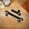 Medieval Chest Hinges Pair / Hand Forged Iron Rustic Door Hinge