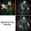 Medieval Hand Forged Iron Kettle Saw Functional Camp Gear