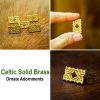 Pure Solid Brass Quatrefoil Leather Mount Functional Set of 5