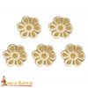 Medieval Rosette Pure Brass Mounts / Conchos Set of 5