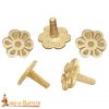 Medieval Rosette Pure Brass Mounts / Conchos Set of 5