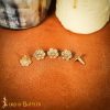 Medieval Rosette Pure Brass Mounts / Conchos Set of 5