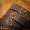 Flower Shaped Antiqued Pure Brass Belts or Clothing Adornments